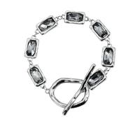 Uqezagpa Juego de collar geométrico cuadrado de diamantes negros para elegancia misteriosa y diaria, One Size, como se describe, como se describe