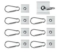 Uqezagpa Juego de ganchos multiusos de 8 piezas para tienda de campaña para autocaravanas, remolques, campistas, rieles guía de 5/6 mm y 7/8 mm, ganchos de agarre seguro de resistencia adicional