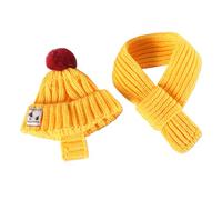 Uqezagpa Juego de gorro de invierno para perro, bufanda, gorro de punto para mascotas, gorro cálido de invierno para perros, accesorios para el cuello, calentador de orejas para gatos