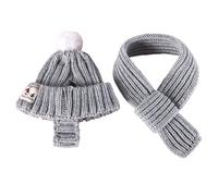 Uqezagpa Juego de gorro de invierno para perro, bufanda, gorro de punto para mascotas, gorro cálido de invierno para perros, accesorios para el cuello, calentador de orejas para gatos
