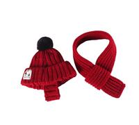 Uqezagpa Juego de gorro y bufanda de punto de Año Nuevo para perros pequeños, gatos, ropa cálida de invierno, accesorios para mascotas para perros pequeños