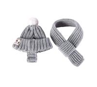Uqezagpa Juego de gorro y bufanda de punto de Año Nuevo para perros pequeños, gatos, ropa cálida de invierno, accesorios para mascotas para perros pequeños