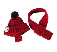 Uqezagpa Juego de gorro y bufanda de punto de Año Nuevo para perros pequeños, gatos, ropa cálida de invierno, accesorios para mascotas para perros pequeños