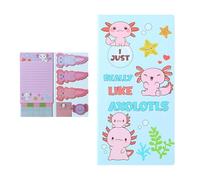 Uqezagpa Juego de notas adhesivas de animales de dibujos animados, bloc de notas simples, pestañas de índice, prácticos blocs de notas, suministros escolares