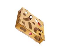 Uqezagpa Juguete para gatos con diseño de base estable con pista de múltiples capas, incluye 3 bolas y varita para actividades activas en interiores, salud y hogar