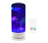 Uqezagpa Lámpara de estado de ánimo temática con simulación dinámica de medusas y ruido blanco relajante para decoración de dormitorio, iluminación de estado de ánimo