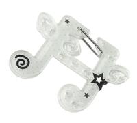 Uqezagpa Llavero acrílico versátil para llaves o bolso con orejas mosquetón, accesorios para mujeres de moda, llavero de regalo colorido, Alas de notas blancas, Talla única