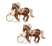 Uqezagpa Llavero con colgante de caballo de diamantes de imitación, accesorio para parejas y propietarios de automóviles, llavero de coche, café, Talla única