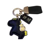 Uqezagpa Llavero con forma de caballo de la suerte, accesorio de aleación de cuero, colgante que simboliza pronto tendrá dinero para una buena riqueza, bonito adorno para bolso, Negro, D