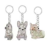 Uqezagpa Llavero conmemorativo transparente para mascotas, caja de almacenamiento de pelo en miniatura para dueños de perros, diseño sentimental, regalo de viaje, contenedor de almacenamiento