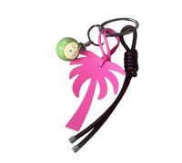 Uqezagpa Llavero de aleación con dije de playa con colgante de resina de árbol de coco, decoración ligera para bolsa, llaves, monedero, llavero de resina, a, Talla única