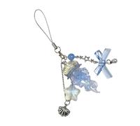 Uqezagpa Llavero de aleación de resina con diseño mágico submarino brillante para teléfono, multiuso, llavero antipérdidas, azul, Hanging rope