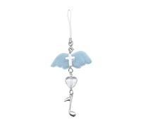 Uqezagpa Llavero de moda para colgar, adorno delicado con alas de ángel, accesorio para teléfono, bonito bolso, decoración de correas de teléfono, cadena de abalorios única, talla única, como se