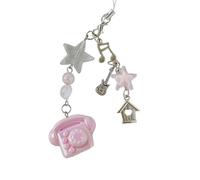 Uqezagpa Llavero de teléfono retro de resina vintage para teléfono, llavero ligero para decoración del hogar, elegante dije de bolsa, C, Hanging rope