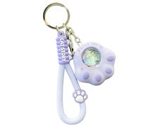 Uqezagpa Llavero multifuncional LED con diseño de pata de gato, luz de puesta de sol para decoración en miniatura, Morado (, Talla única