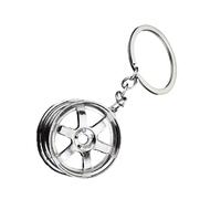 Uqezagpa Llavero portátil con forma de rueda, adecuado para creadores de tendencias y cualquier persona que busque un estilo distintivo, llavero de rueda pequeña, Blanco K, Talla única