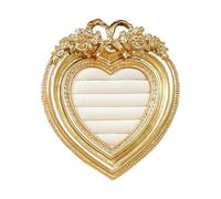 Uqezagpa Lujoso soporte de exhibición de joyas de resina, marco de fotos dorado, bandeja compacta para decoración del hogar, boutique, exhibición de joyas de resina dorada para aretes