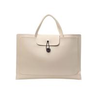 Uqezagpa Maletines para ordenador portátil, bolsa de cuero para mensajero, bolsas de negocios, funda de transporte para hombres y mujeres, maletines de cuero para ordenadores portátiles, beige, One