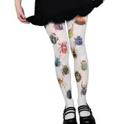 Uqezagpa Mallas de moda japonesas estéticas para mujer, con estampado adorable, color blanco, opacas, con estampado adorable, C2., Talla única