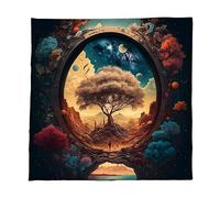 Uqezagpa Mantel de mesa de tarjetas de adivinaciones, tapiz de árboles de la vida, tarots, mantel de cartas de astrología, tarots, brujería, tela de adivinaciones, tarjetas, decoración de pared