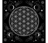 Uqezagpa Mantel de péndulo de adivinaciones de forma cuadrada, mantel de mesa de juego de mesa, mantel metafísico de cartas de tarot para leer adivinaciones, mesa de astrología