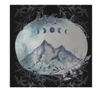Uqezagpa Mantel de tarot, luna, montaña, astrología, altares, tela, adivinaciones, tarjetas, tapiz, suministros de brujería, luna, montaña, tarot, mantel espiritual