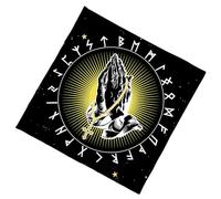 Uqezagpa Mantel de tarots con patrón de cruces de mano, altares de astrología, tela de adivinaciones, tarjeta de mesa, tapiz de brujería, suministros de altares, tarjeta de tarots