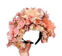 Uqezagpa Mexica - Diadema de flores de rosa, corona de pelo, boda, fiesta, disfraz para novia, mujer, foto