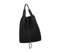 Uqezagpa Mochila deportiva con cordón, bolsa de gimnasio, resistente al agua, cinchas de cuerda con bolsillos, bolso de mano con cordón para el gimnasio, Black