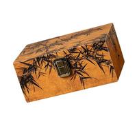 Uqezagpa Moderno joyero de madera con tapa espacial, organizadores elegantes, textura de madera, perfecto para decoración del hogar y caja de almacenamiento de uso diario