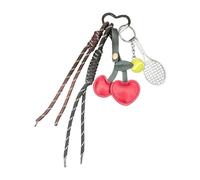 Uqezagpa Moderno llavero moldeado con diseño de bate de tenis negro, cuerda trenzada de poliuretano fino para uso diario, llavero de plan negro de moda, verde, Talla única