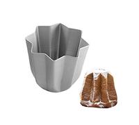 Uqezagpa Moldes de aleación de aluminio plateado para pasteles, moldes de pan Pandoro italiano en forma de estrella, herramientas para hornear mousse, molde de aluminio para hornear