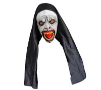 Uqezagpa Monja de látex con detalle de cara temática de terror, ideal para festivales de Halloween, reuniones temáticas y entusiastas del cosplay, Halloween, cosplay, prótesis de cara de monja