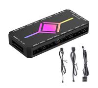 Uqezagpa MultiPorts - Concentradores de ventilador para base ARGB de 5 V, incluye cable USB remoto de 5 v3 pines, confiabilidad, controlador ARGB de alimentación