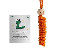 Uqezagpa Orugas verdes de ganchillo para alivio del estrés, hechas a mano, para aliviar el estrés, accesorio para tarjeta de regalo para figura de emoción, talla única, como se describe, como se