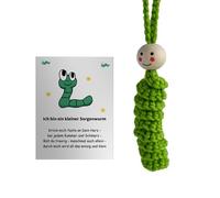 Uqezagpa Orugas verdes de ganchillo para alivio del estrés, hechas a mano, para aliviar el estrés, accesorio para tarjeta de regalo para figura de emoción, talla única, como se describe, como se