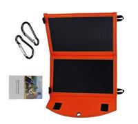 Uqezagpa Panel de alimentación solar plegable de 14 W, 2 salidas USB de 5 V, resistente a la intemperie, para camping, mochilero, ciclismo, panel de carga solar USB plegable