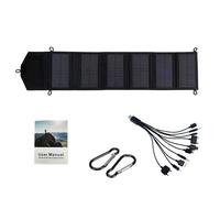 Uqezagpa Panel de carga solar USB de 15 W, 5 V, portátil, plegable, resistente a la intemperie, PET para camping, equitación, dispositivo de carga, panel de carga solar para teléfonos