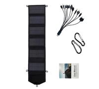 Uqezagpa Panel solar plegable portátil de 15 W, 5 V, con doble puerto USB para senderismo, camping, ciclismo, dispositivo de carga impermeable, panel de carga solar