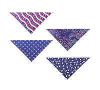 Uqezagpa Pañuelo para perro, bufanda, toalla de saliva, accesorios para disfraz de julio, bandanas para perro, baberos triangulares suaves, collar bandana para mascotas