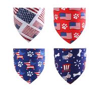 Uqezagpa Pañuelo para perro, bufanda, toalla de saliva, accesorios para disfraz de julio, bandanas para perro, baberos triangulares suaves, collar bandana para mascotas