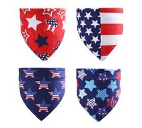 Uqezagpa Pañuelo para perro, bufanda, toalla de saliva, accesorios para disfraz de julio, bandanas para perro, baberos triangulares suaves, collar bandana para mascotas