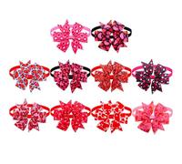 Uqezagpa Paquete de 10 corbatines regulables con forma de lazo en forma de corazón para perros, para fiestas o mascotas