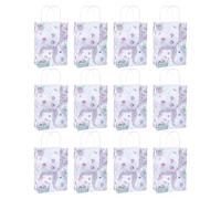 Uqezagpa Paquete de 12 bolsas de embalaje de fiesta de sirenas para niños, celebración de cumpleaños, elegantes bolsas de papel de cola de pez