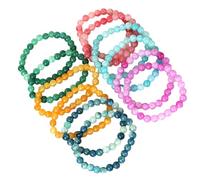 Uqezagpa Paquete de 12 pulseras de cuentas de cristal agrietadas hechas a mano, ajustables, adecuadas para varios, 8mm, Liuli, berilo