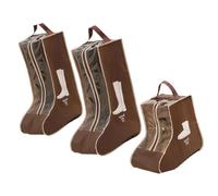 Uqezagpa Paquete de 3 bolsas de almacenamiento portátiles con cierre de cremallera para zapatos de viaje altos y cortos a prueba de botas