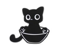 Uqezagpa Paquete de 5 broches de solapa con diseño de gatos encantadores con diseños de animales de dibujos animados portátiles para chaquetas y sombreros, 2.6*2.8CM, Zinc, Berilo