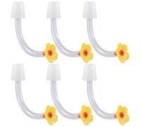 Uqezagpa Paquete de 6 comederos de colibríes de repuesto para puntas de flores seguras para evitar fugas de vidrio, para alimentación al aire libre, tubo para colibríes