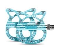 Uqezagpa Pedales ligeros de plataforma para bicicleta, 3 rodamientos de sellado, antideslizantes, para ciclismo de montaña, carretera, aleación de aluminio duradera, pedal de rodamientos de montaña