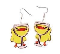Uqezagpa - Pendientes delicados con forma de pato para atraer miradas - Adecuado para diversas ocasiones, 3.9x2.73in, Metal, berilo